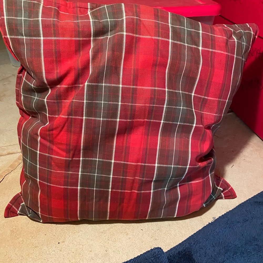 Red Plaid Throw Pillow cover